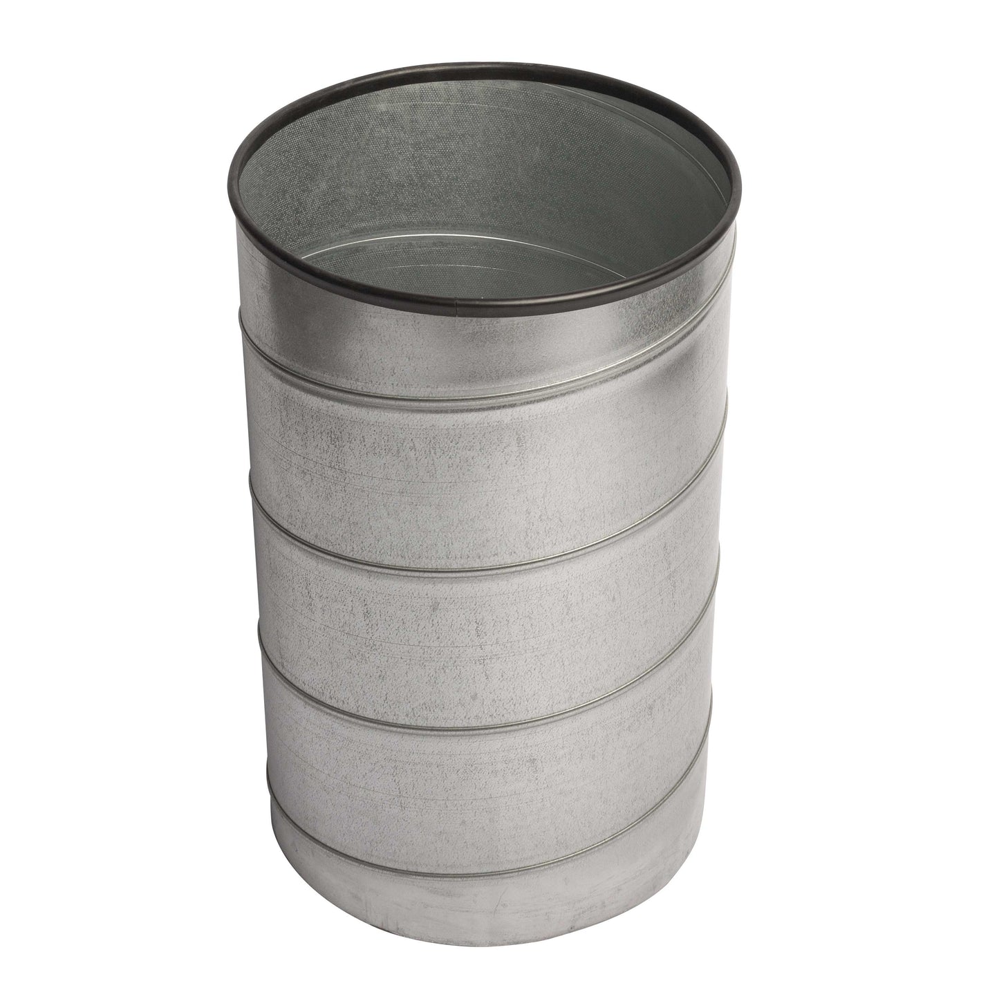 Galvanized Steel Trash Can – Spiral Design (15 & 45 Gal) | Duct2Go