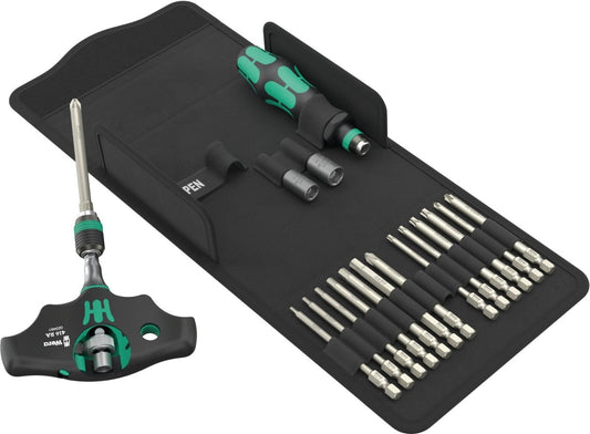 Wera Kraftform Kompakt 400 RA SHK Set 1 HVAC Ratcheting T-Handle Set Metric 05136072001